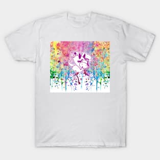 Rainbow Paint Drip Cow T-Shirt